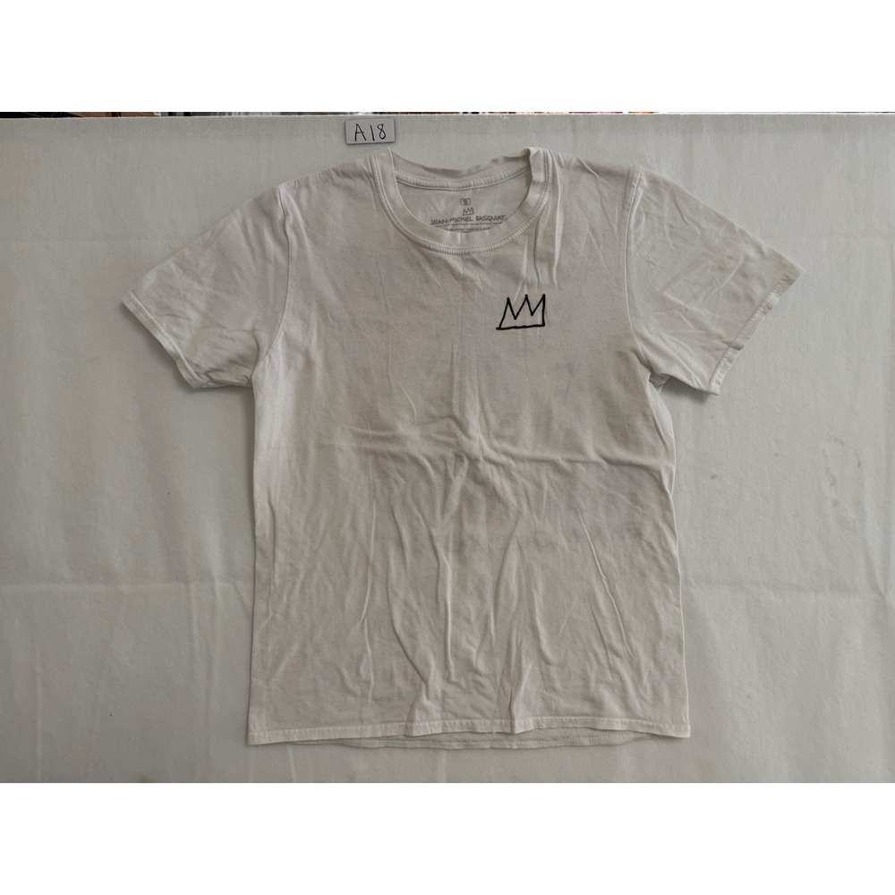 Jean-Michel Basquiat White Graphic T-Shirt Crown Art Print Small